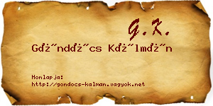Göndöcs Kálmán névjegykártya
